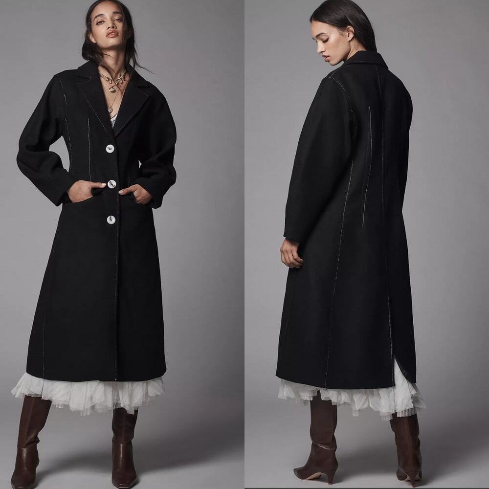 Anthropologie Black Long Coat